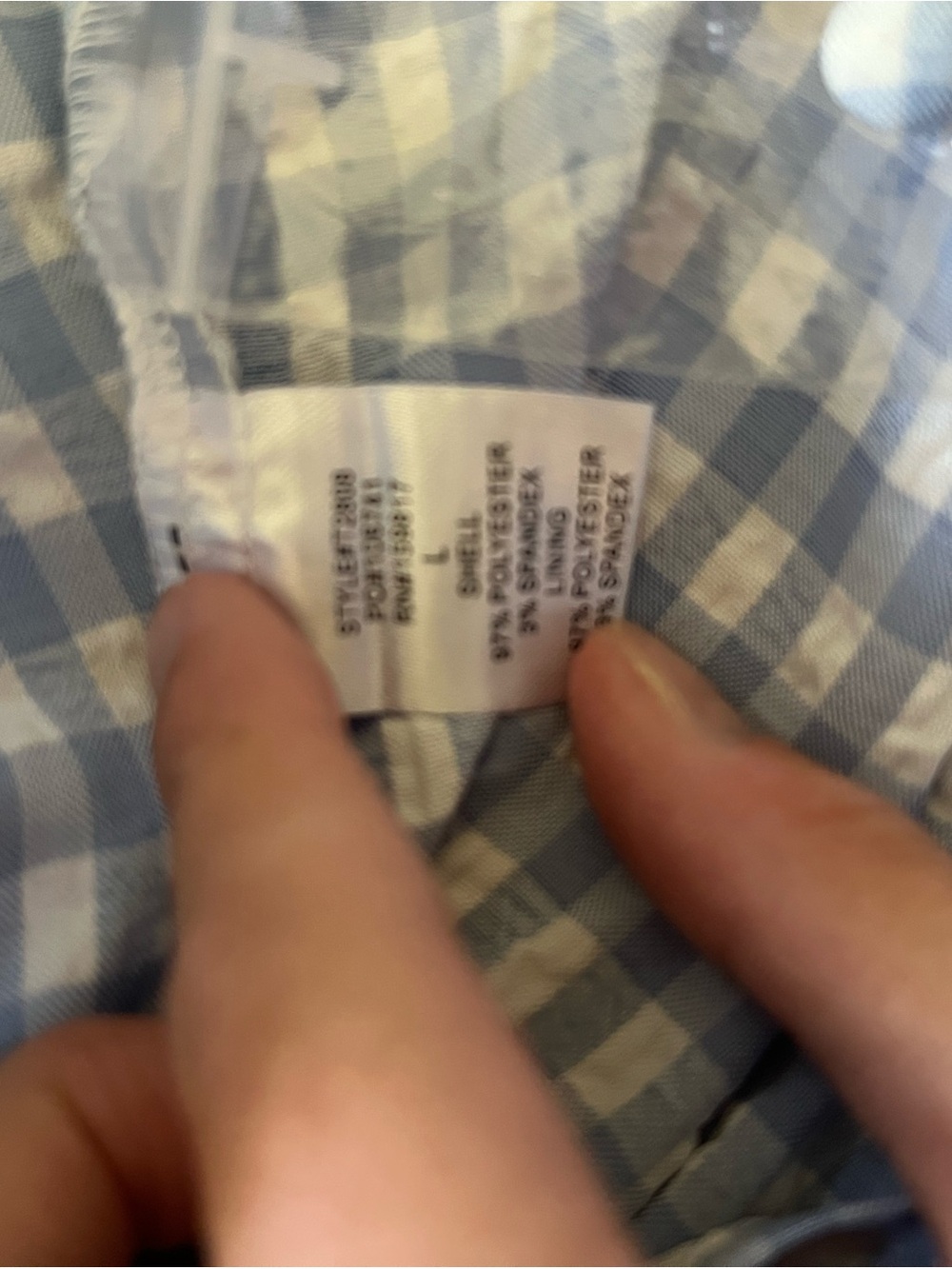 Altar'd State Blue and White Gingham Lace-Trim Puff Sleeve Top - Picture 4 of 4